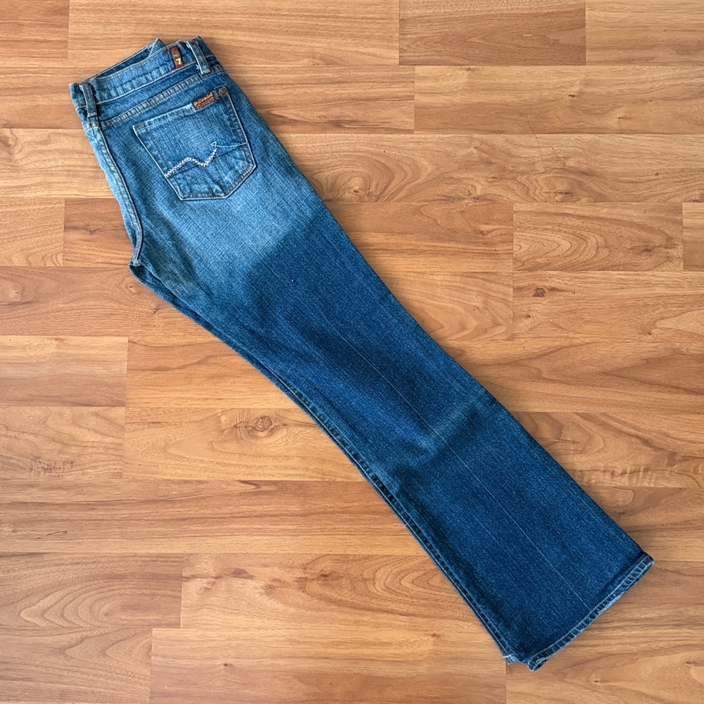 ❤️ 7 for all Mankind Bootcut Jeans Pink Rhinestone Size 25